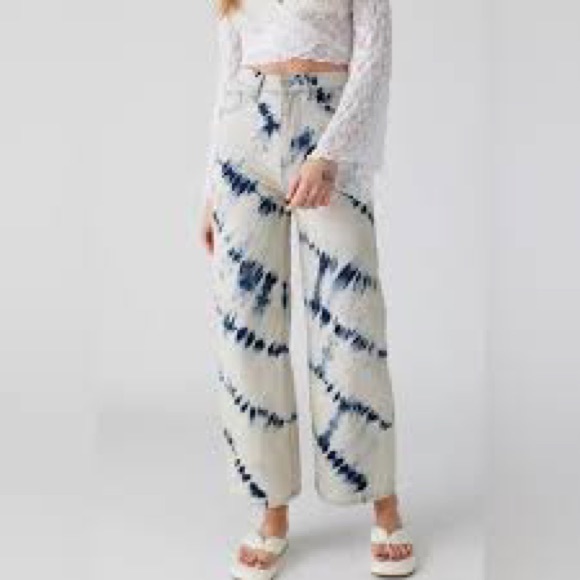 Urban Outfitters Jeans Nwt Uo Bleach Tie Dye Bdg High & Wide Jeans - Picture 3 of 3
